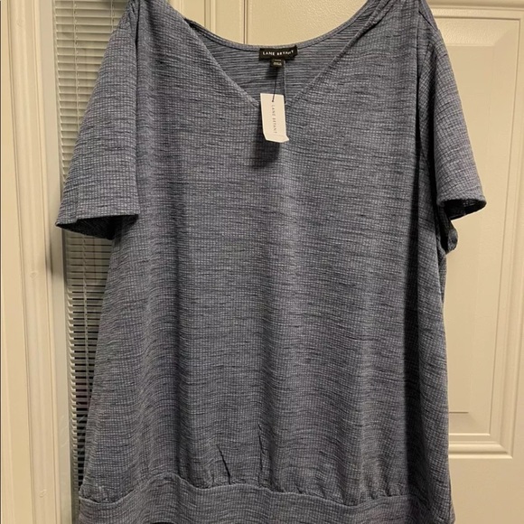 Lane Bryant Banded Top, Blue, 22/24 - Picture 2 of 4